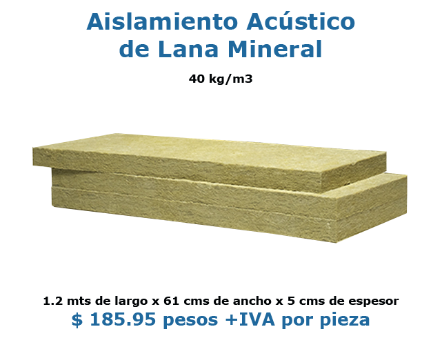 Aislamiento Acústico de Lana Mineral 40 kg/m3